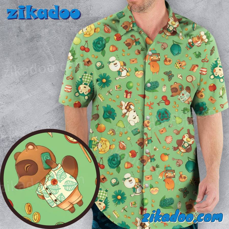 Animal Crossing New Horizons Pattern Hawaiian Shirt - Zikadoo